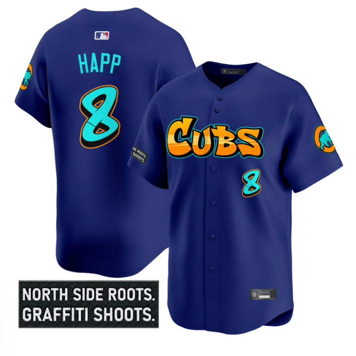 Ian Happ #8 Chicago Cubs Graffiti North Side Edition Limited Jersey - Royal