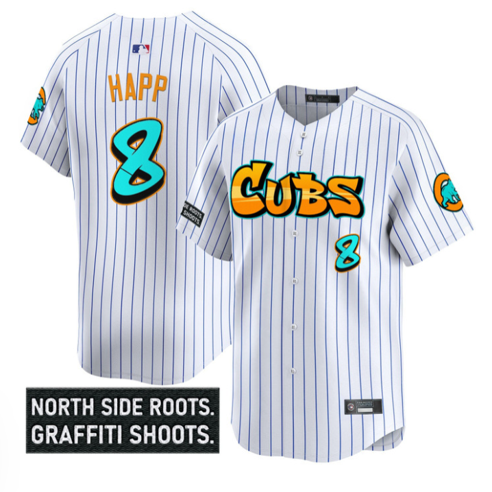 Ian Happ #8 Chicago Cubs Graffiti North Side Edition Limited Jersey - White