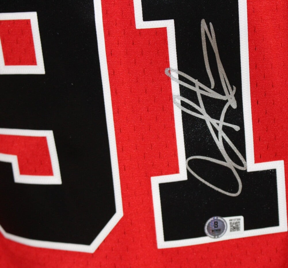 Dennis Rodman Autographed Chicago Bulls M&N Hardwood  Jersey Beckett 54631