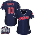 Cleveland Indians #10 Womens 2016 Yan Gomes World Series Bound Alternate Limited Jersey - Navy Blue