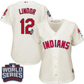 Francisco Lindor #12 Cleveland Indians Womens 2016 World Series Bound Alternate Limited Jersey - Cream