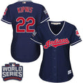 Jason Kipnis #22 Cleveland Indians Womens 2016 World Series Bound Alternate Limited Jersey - Navy Blue