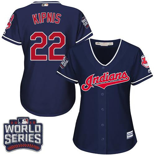 Jason Kipnis #22 Cleveland Indians Womens 2016 World Series Bound Alternate Limited Jersey - Navy Blue