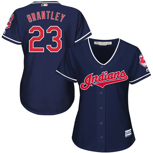 Michael Brantley #23 Cleveland Indians Womens Alternate Limited Jersey - Navy Blue