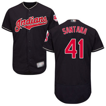 Carlos Santana #41 Cleveland Indians Flexbase Authentic Baseball Jersey - Navy Blue