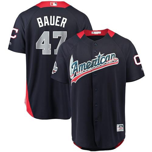 Trevor Bauer #47 American League 2018 Indians Star Limited Baseball Jersey - Navy Blue