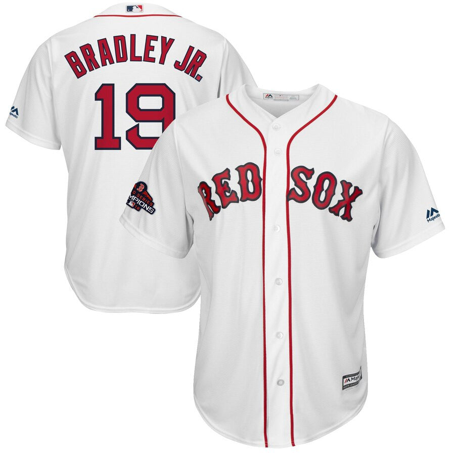 Jackie Bradley Jr Boston Red Sox Majestic 2018 World Series Champions Team Logo Limited Player Jersey - White