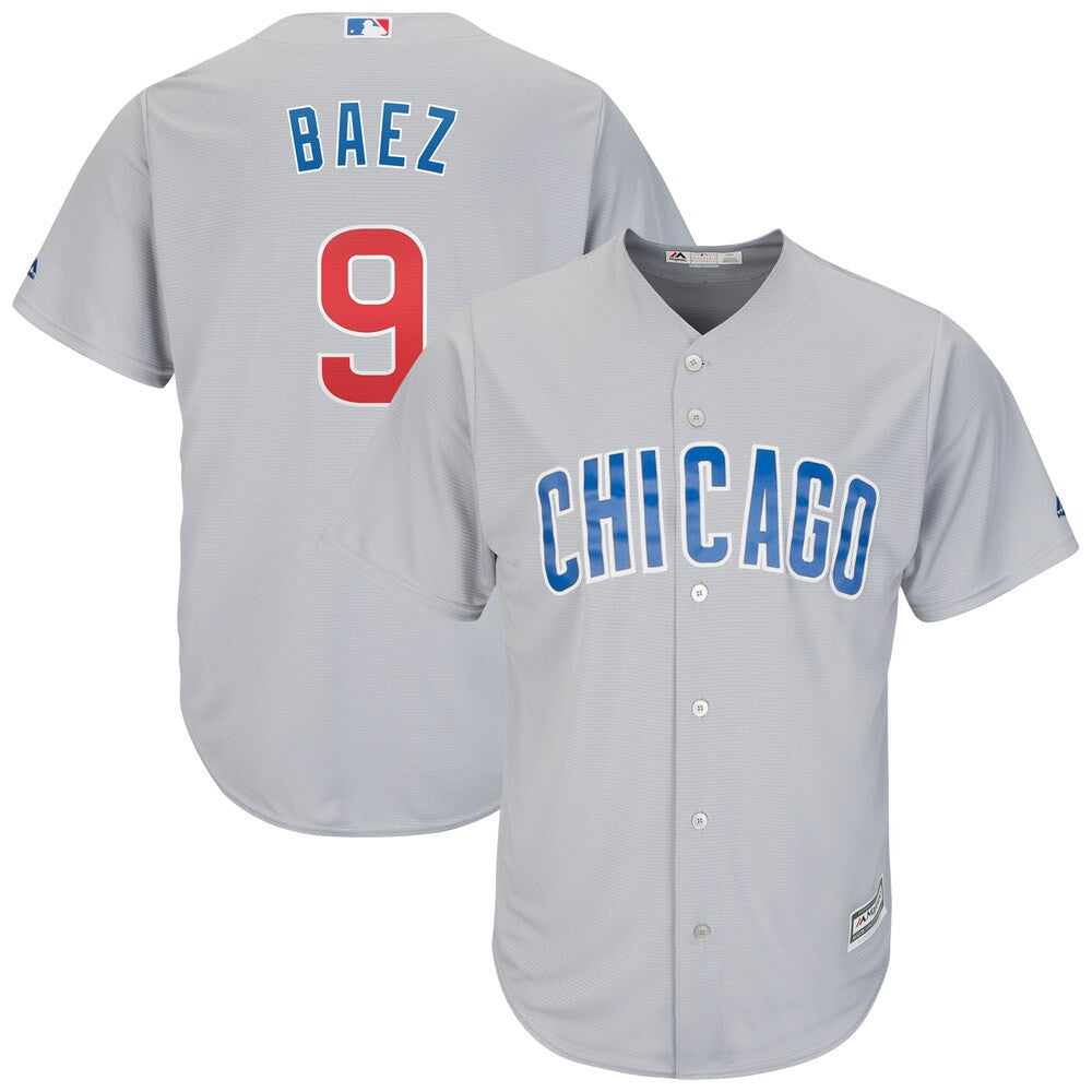 Javier Baez #9 Chicago Cubs Majestic Away Limited Cool Base Player Jersey - Gray