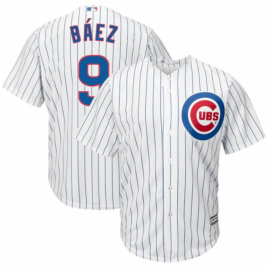 Javier Baez #9 Chicago Cubs Majestic Big And Tall Limited Cool Base Player Jersey - White