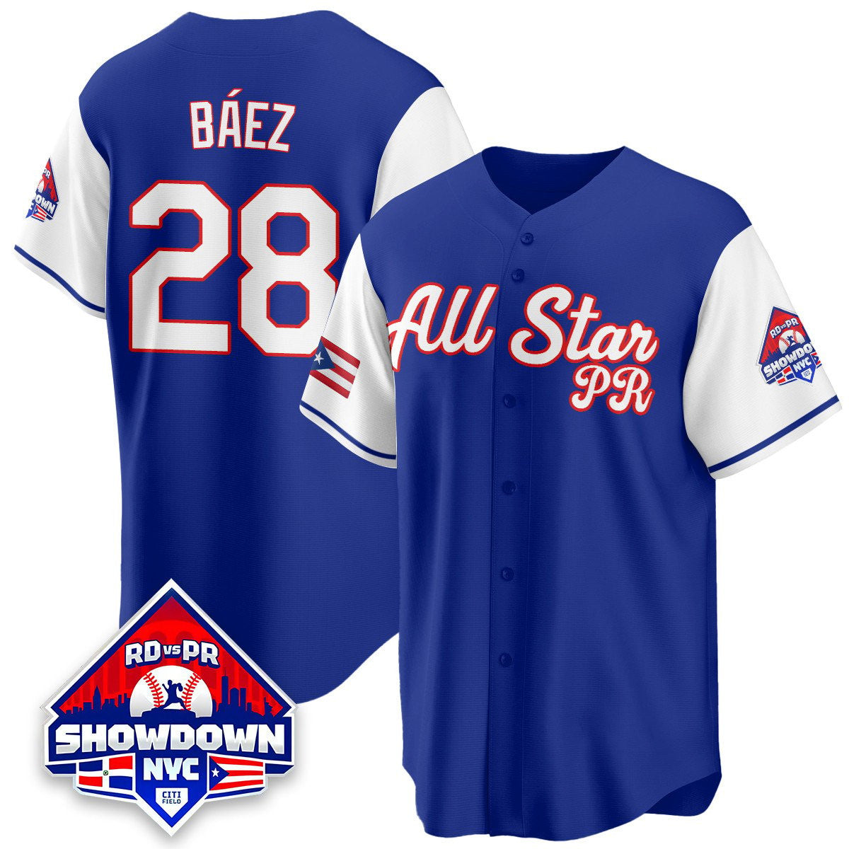 Puerto Rican #28 2025 Javier Bez Baseball All-Star Sleeves Limited Jersey - White