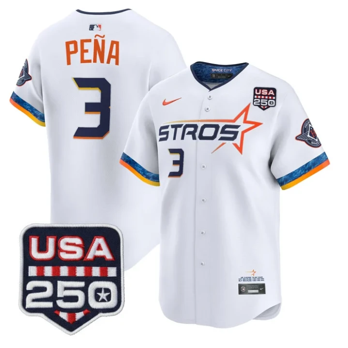 Jeremy Pena #3 Houston Astros Usa Patch Limited Jersey