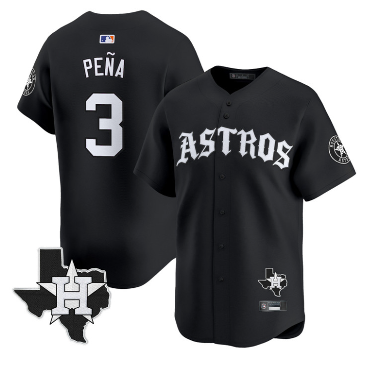 Jeremy Pena #3 Houston Astros Old English Edition Limited Jersey