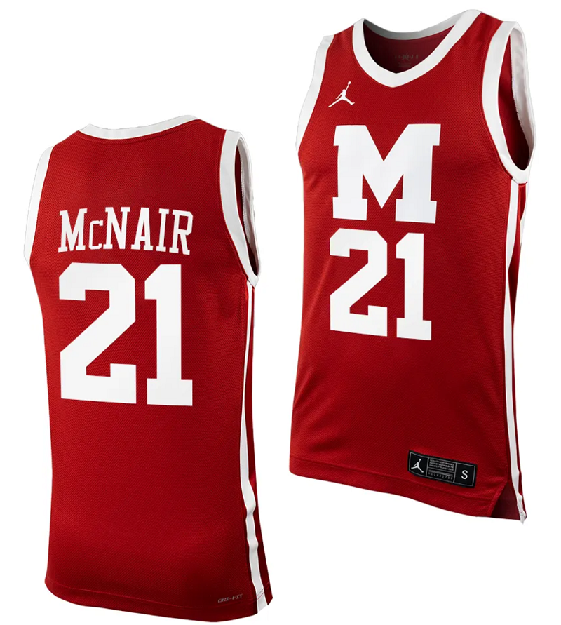 Joemel Mcnair #21 Detroit Tigers Morehouse College Limited Basketball Jersey - Maroon