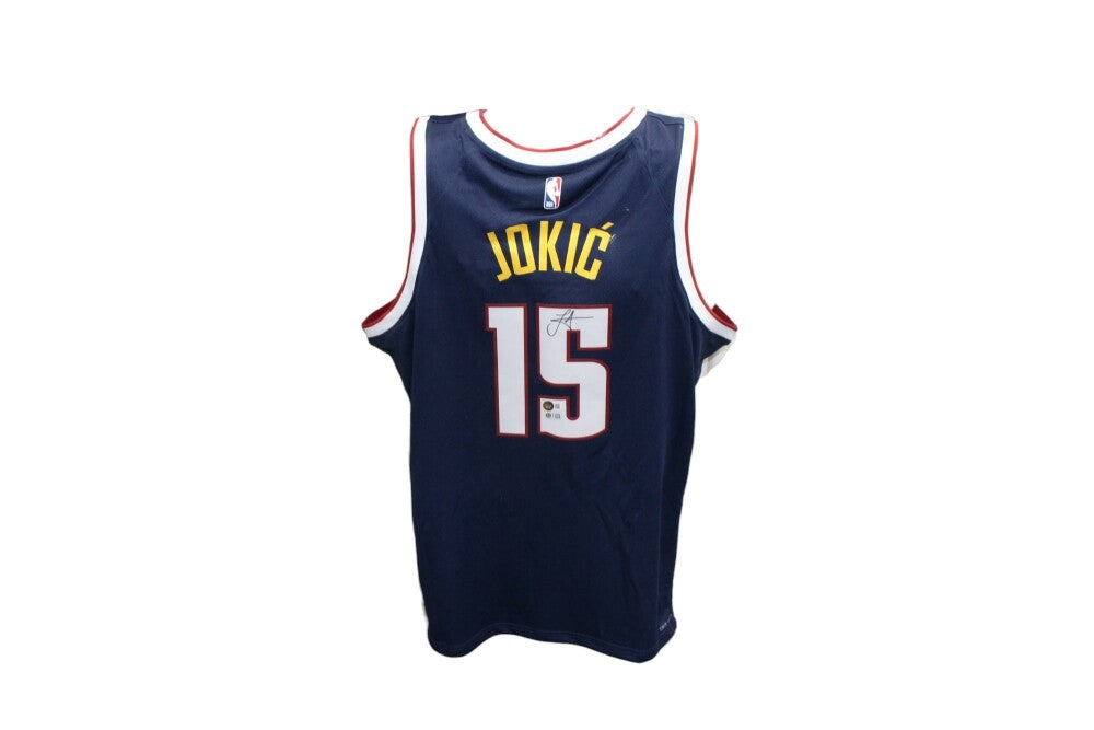 Nikola Jokic Autographed Denver Nuggets Nike Navy Jersey Beckett