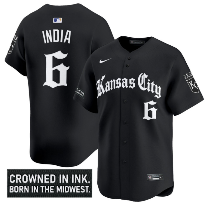 Jonathan India #6 Kansas City Royals Gothic Crown Edition Vapor Limited Jersey