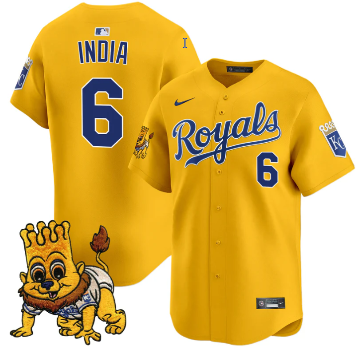 Jonathan India #6 Kansas City Royals Sluggerrr Patch Vapor Premier Limite Jersey