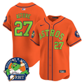 Jos Altuve #27 Houston Astros Orbit Patch Vapor Premier Limited V2 Orang Jersey