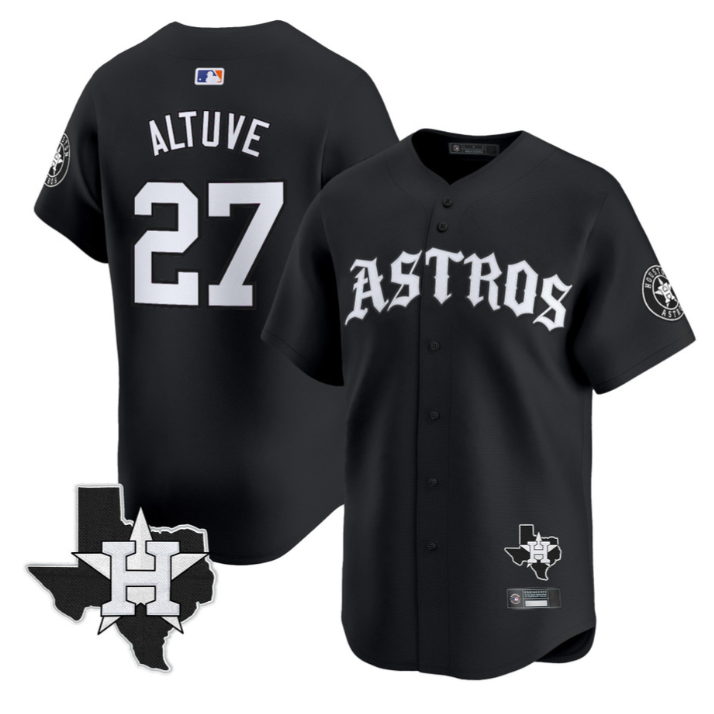 Jos Altuve #27 Houston Astros Old English Edition Limited Jersey