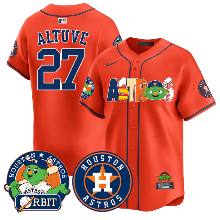 Jos Altuve #27 Houston Astros Orbit Vapor Premier Limited Jersey - Orange