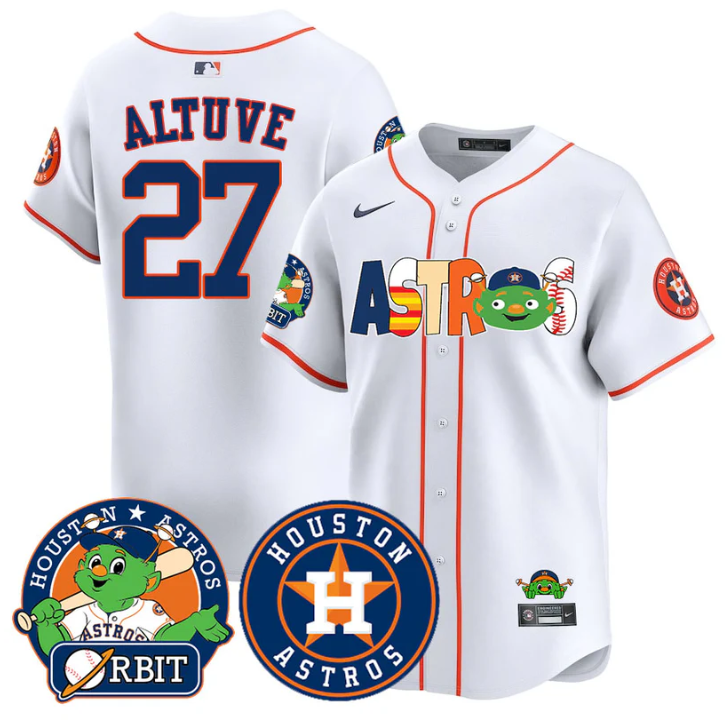 Jos Altuve #27 Houston Astros Orbit Vapor Premier Limited Jersey - White