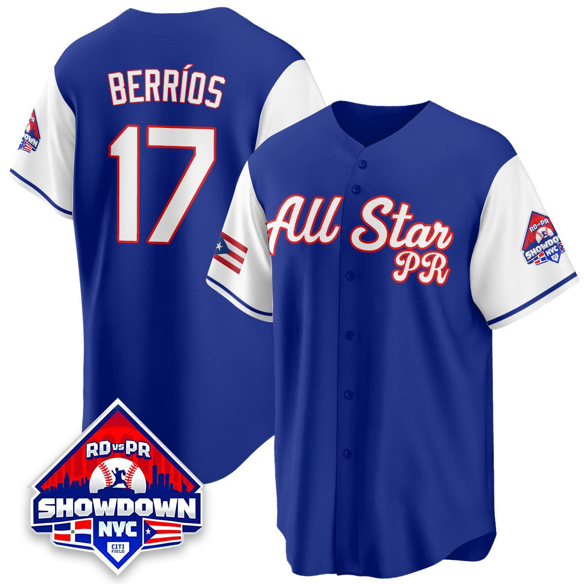 Puerto Rican #17 2025 Jos Berros Baseball All-Star Sleeves Limited Jersey - White