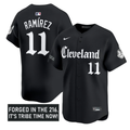 Jos Ramrez #11 Cleveland Indians Gothic Iron Edition Limited Jersey - Black
