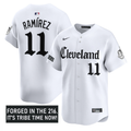 Jos Ramrez #11 Cleveland Indians Gothic Iron Edition Whie Limited Jersey