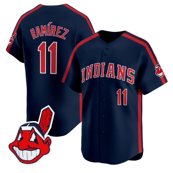 Jos Ramrez #11 Cleveland Indians Ricky Wild Thing Vaughn Limited Jersey - Navy