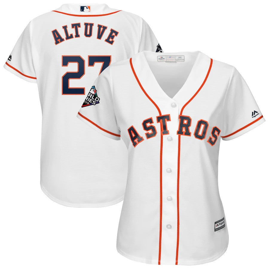 Jose Altuve #27 Houston Astros Majestic Womens 2019 World Series Bound Limited Cool Base Player Jersey - White