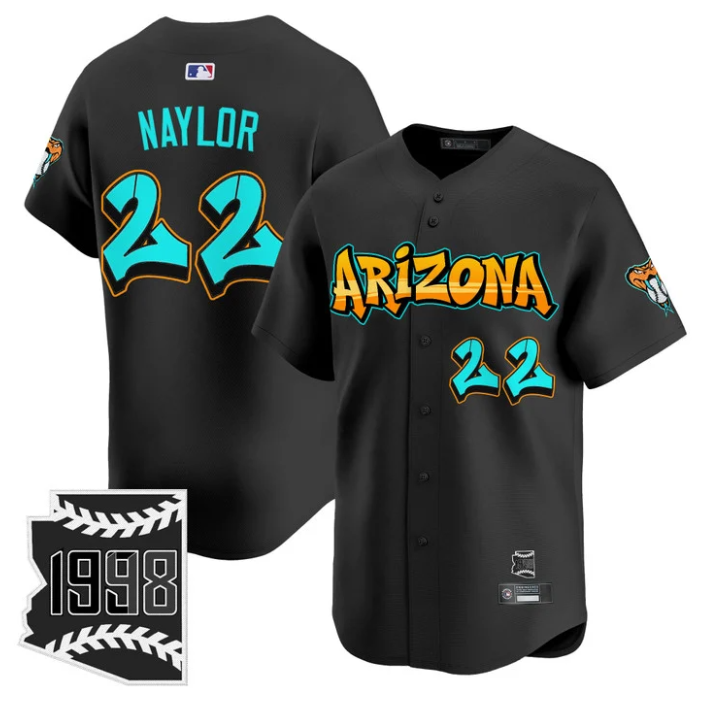 Josh Naylor #22 Arizona Diamondbacks Graffiti Desert Ink Edition Limited Jersey - Black