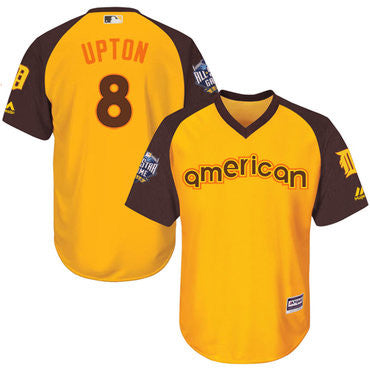 Justin Upton #8 Detroit Tigers Mens 2016 Star American League Cool Base Limited Jersey - Gold