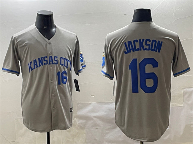 Bo Jackson #16 Kansas City Royals 2024 Away Limited Baseball Jerse Jersey - Gray
