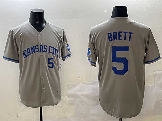 George Brett #5 Kansas City Royals 2024 Away Limited Baseball Jers Jersey - Gray