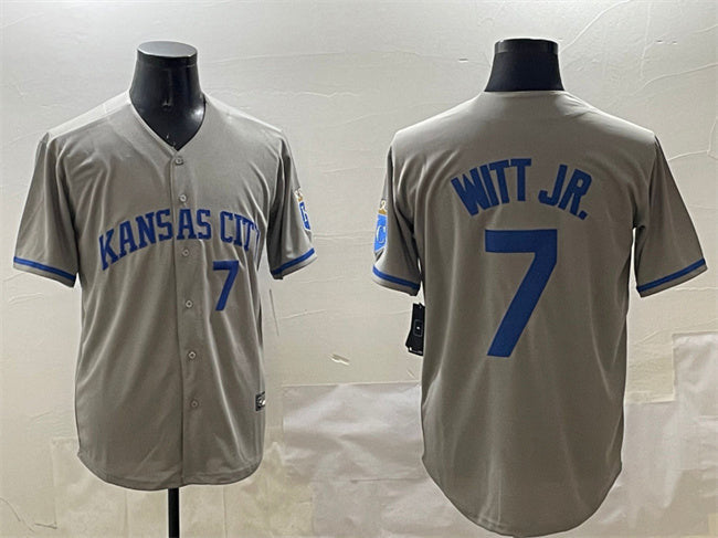 Bobby Witt Jr. #7 Kansas City Royals 2024 Away Limited Baseball Je Jersey - Gray