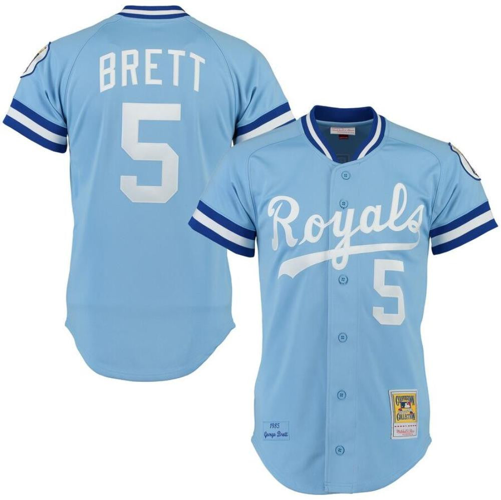 George Brett #5 Kansas City Royals 1985 Limited Throwback Jersey - Blue