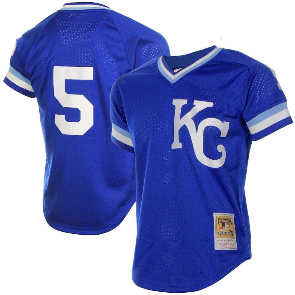 George Brett #5 Kansas City Royals Throwback Pullover Limited Jersey - Blue