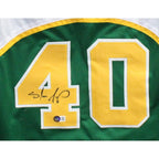 Shawn Kemp Autographed/Signed Replica Pro Style Jersey Green Beckett