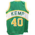 Shawn Kemp Autographed/Signed Replica Pro Style Green  Jersey Beckett Witness 49746