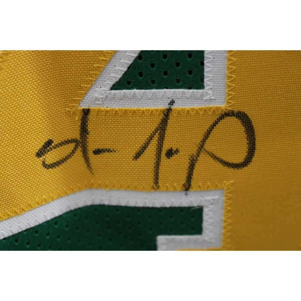 Shawn Kemp Autographed/Signed Replica Pro Style Green  Jersey Beckett Witness 49746