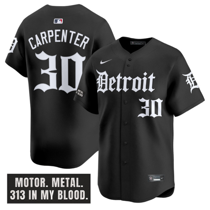 Kerry Carpenter #30 Detroit Tigers Motor Gothic Edition Vapor Limited Sti Jersey