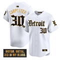 Kerry Carpenter #30 Detroit Tigers Motor Gothic Edition Limited Jersey - White Gold