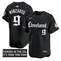 Kyle Manzardo #9 Cleveland Indians Gothic Iron Edition Limited Jersey - Black