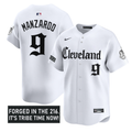 Kyle Manzardo #9 Cleveland Indians Gothic Iron Edition Limited Jersey - White