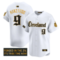 Kyle Manzardo #9 Cleveland Indians Gothic Iron Edition Gol Limited Jersey - White