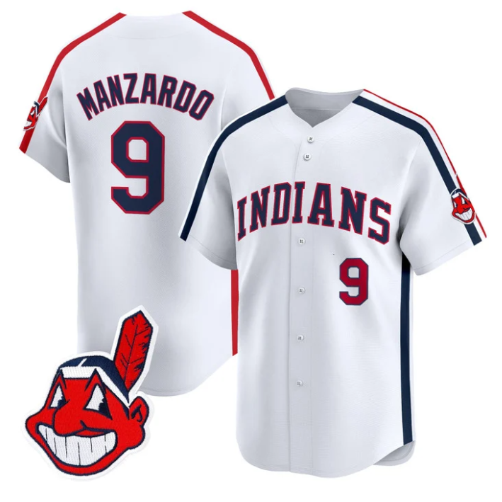 Kyle Manzardo #9 Cleveland Indians Ricky Wild Thing Vaughn Limited Jersey - White