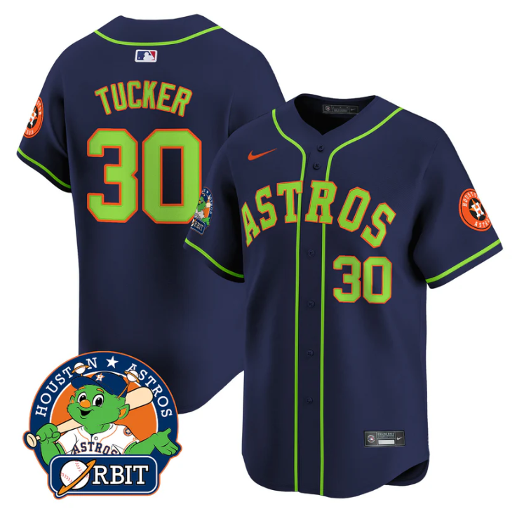 Kyle Tucker #30 Houston Astros Orbit Patch Vapor Premier Limited V2 Oran Jersey