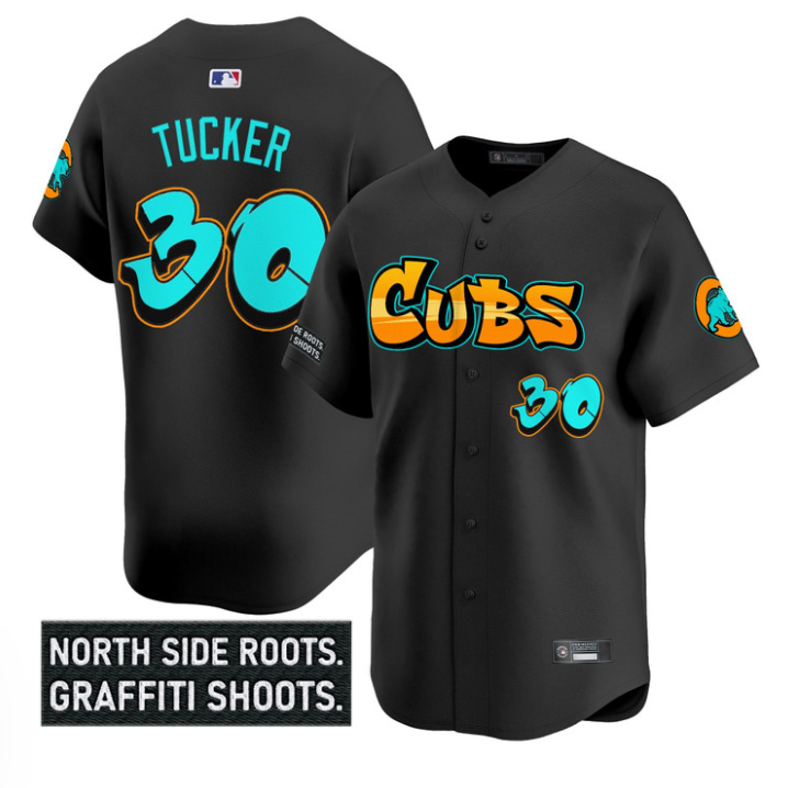 Kyle Tucker #30 Chicago Cubs Graffiti North Side Edition Limited Jersey - Black