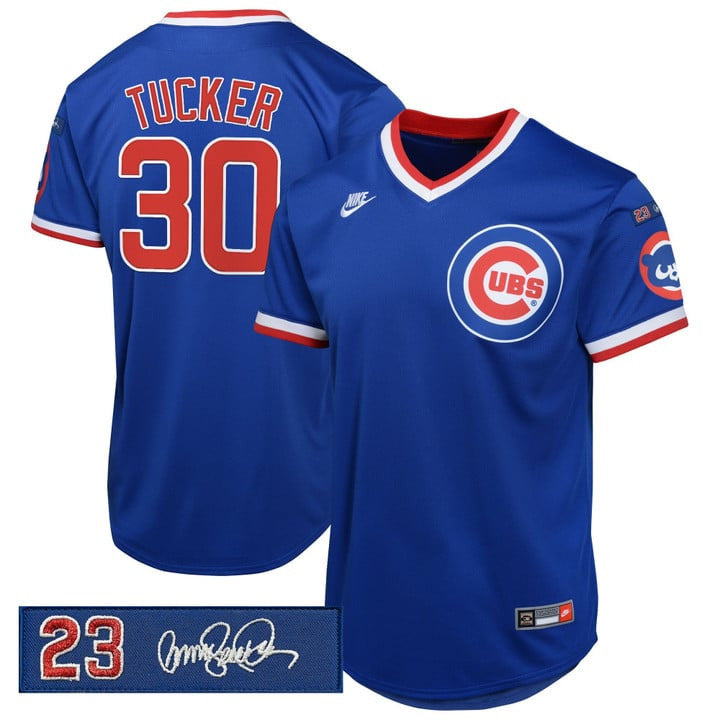 Kyle Tucker #30 Chicago Cubs Ryne Sandberg Tribute Patch Limited Jersey - Royal