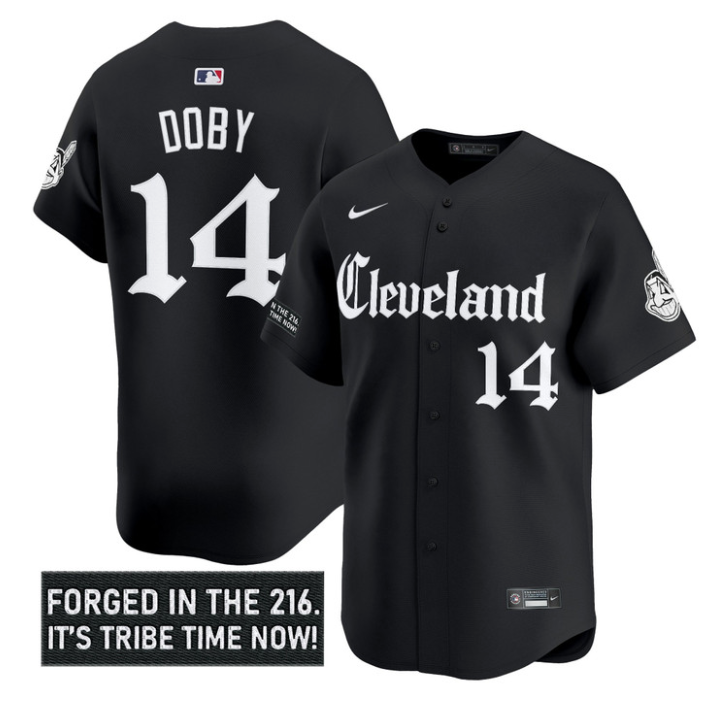 Larry Doby #14 Cleveland Indians Gothic Iron Edition Limited Jersey - Black