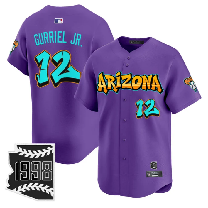 Lourdes Gurriel Jr #12 Arizona Diamondbacks Graffiti Desert Ink Limited Jersey - Purple